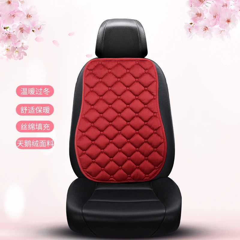 Thickened car seat cushion plush short plush anti slip warm seat cushion seat three piece set winter universal plush winter CM World