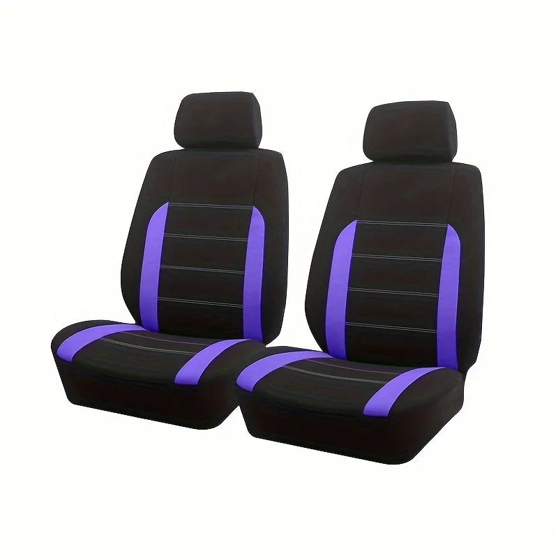 AUTO PLUS Sports Universal Polyester Car Seat Cover Set Fit Most Car Plain Fabric Bicolor Stylish Car Accessories Seat Protector CM World