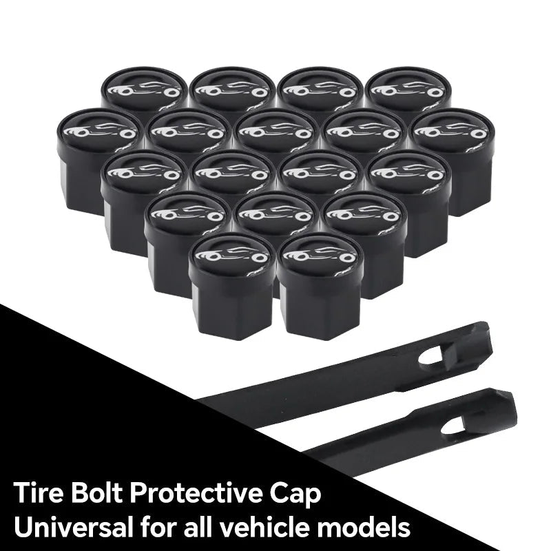 For Skoda 20Pcs Black Car Wheel Caps Bolts Automotive Wheel Hub Nut Protective Cap Rust Proof Waterproof Cap Tire Nut Caps CM World