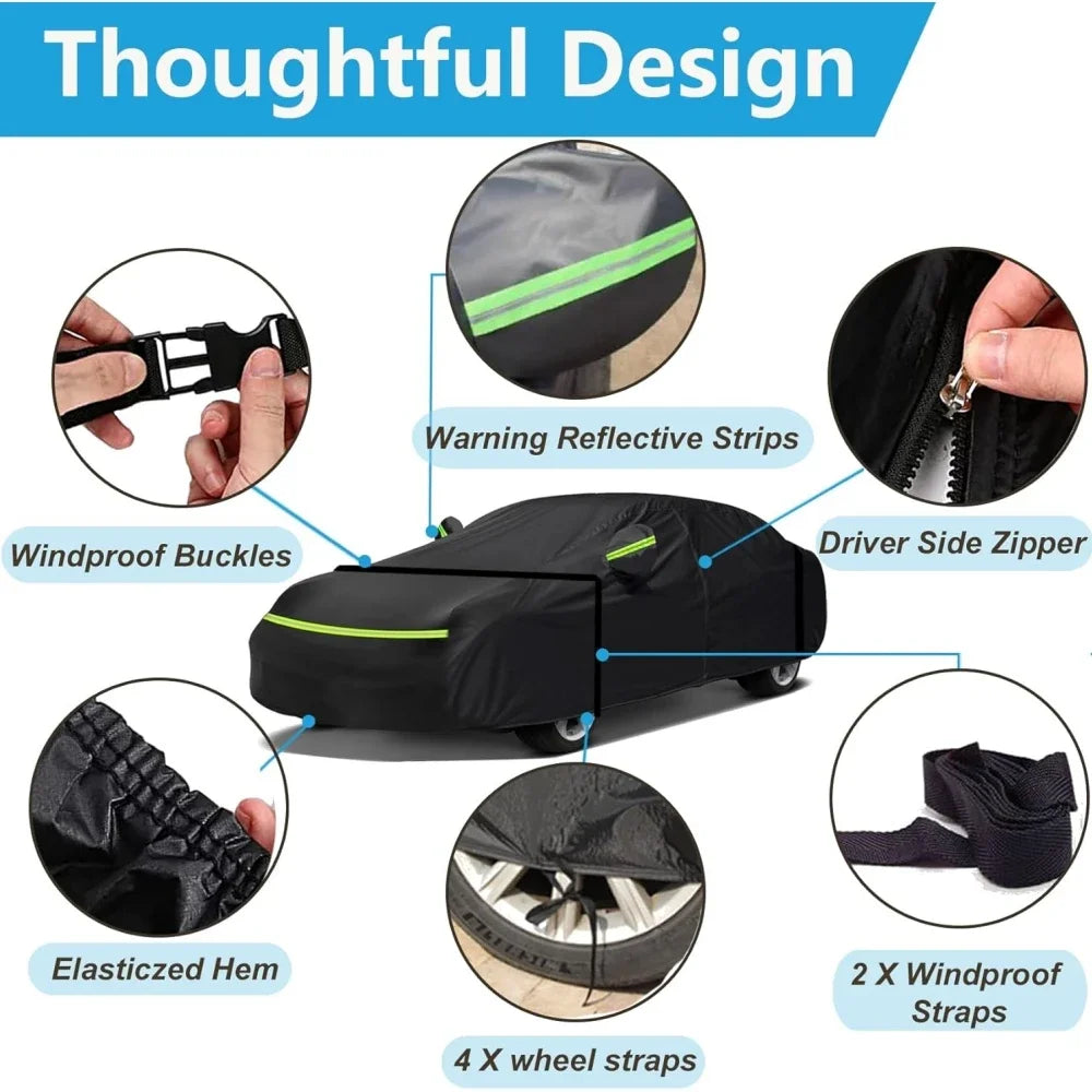 Waterproof Car Covers Custom for 2006-2023 Dodge Charger W/Zipper Door Windproof Dustproof and UV Proof All Weather Protection Car Mobile World