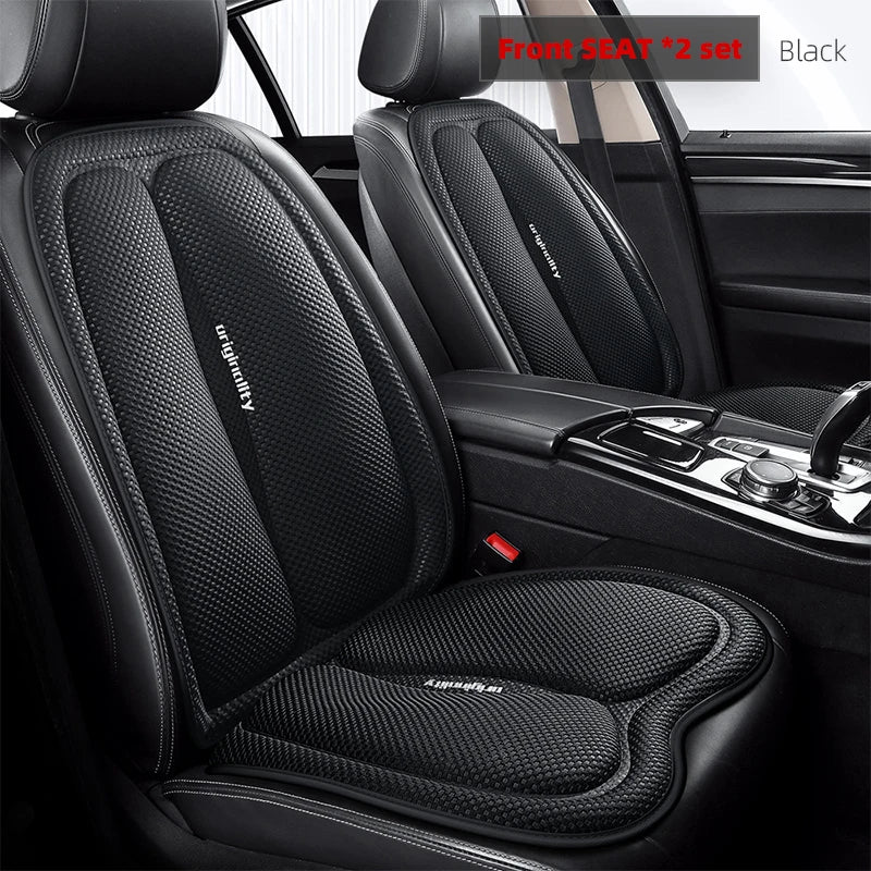 Universal Car Seat Covers Front Back Blue Cushion Breathable Waterproof Auto Ice Silk Mats Pad Full Set Fit Green Protector