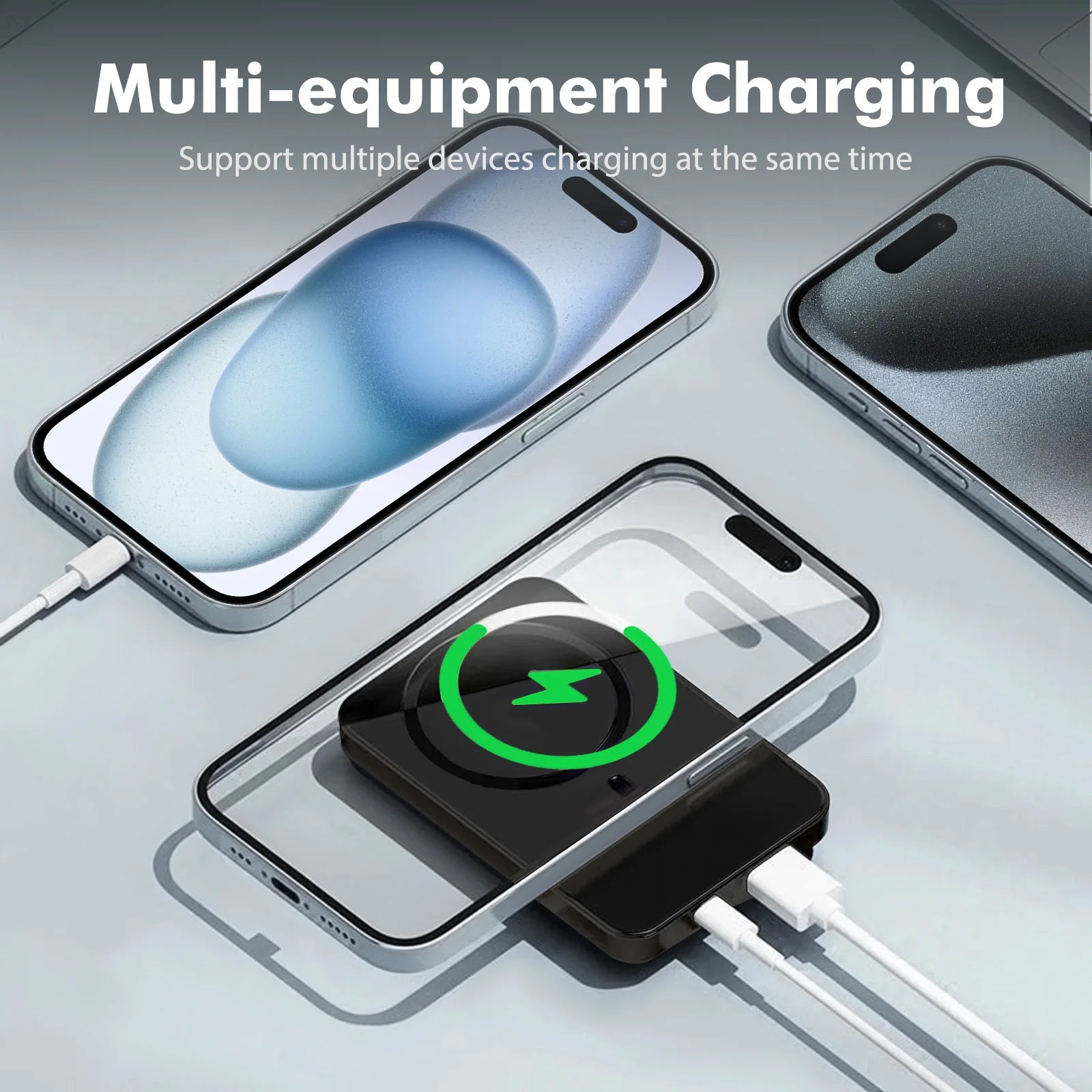 Wireless Power Bank 2-in-1 Magnetic 10000mAh Portable Charger Fast Charging 22.5W LED Power Display For Iphone Xiaomi Samsung Car Mobile World