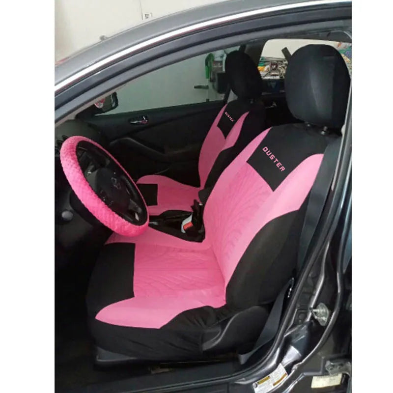 Universal Car Seat Covers Full Set Fit Front Rear Auto Seat Protector Tire Track Pattern for Cars SUV