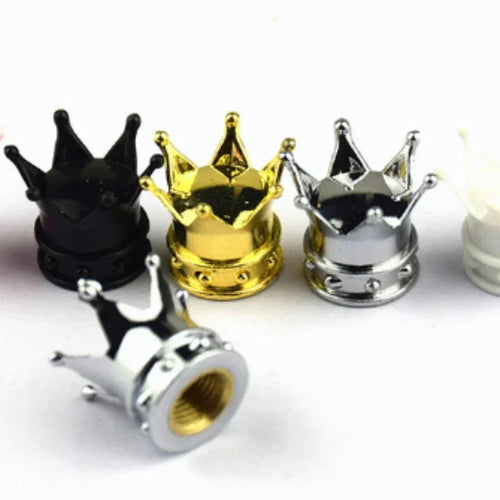 4 PCS Universal Crown Wheel Valve Covers Air Dustproof Waterproof Car Motorcycle Tyre Rim Covers Car Decoration Valve Caps CM World