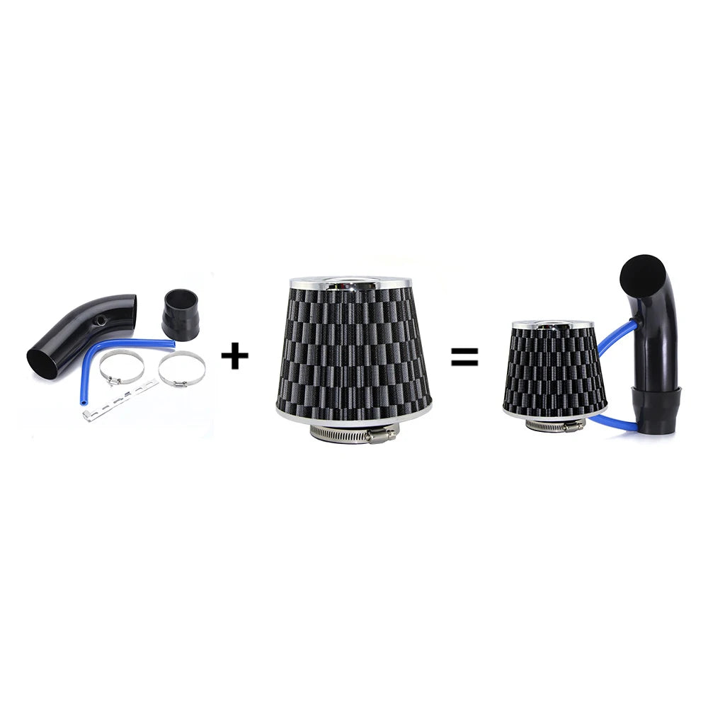1Set 3" Cold Air Intake Filter Induction Kit Pipe Power Flow Hose System
