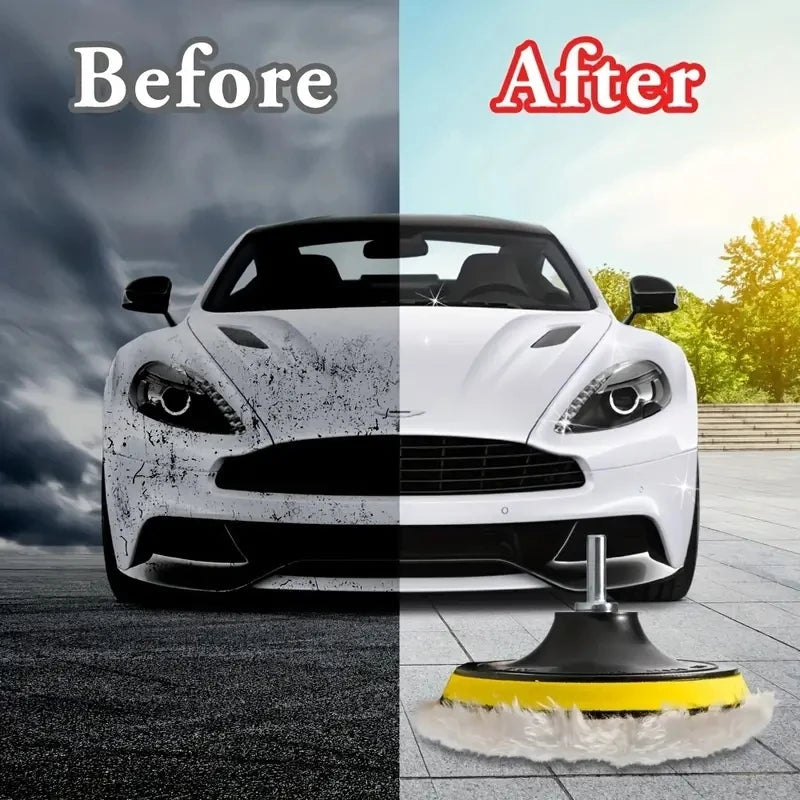 5-piece set of car beauty waxing and polishing disc cleaning brushes CM World