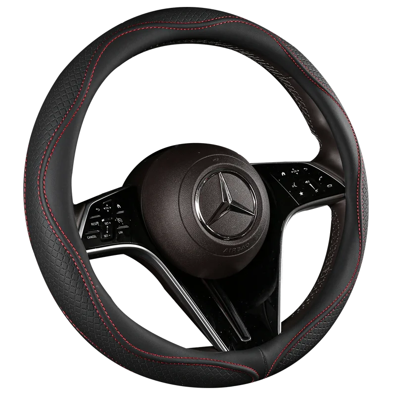 Car Anti-Slip Leather Steering Wheel Cover Universal Car Steering Wheel Protective Cover Fashion Style 38cm Sport Style Cool CM World