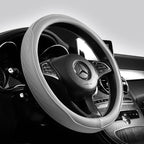 Napa Leather Perforated Patchwork Car Steering Wheel Cover, Non-slip, Breathable, Universal 15 Inch (Approx. 38cm) CM World