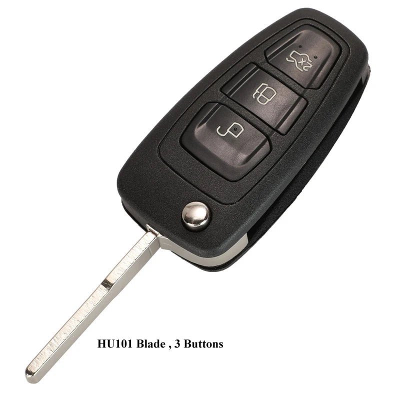 jignyuqin 10pcs Flip Remote Key Case Shell 2/3 Button for Ford Ranger Focus Fiesta Mondeo HU101/FO21 Key Blade Key Case CM World