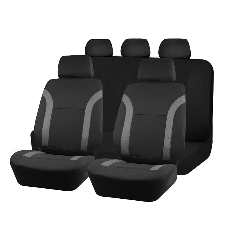 AUTO PLUS Sports Universal Polyester Car Seat Cover Set Fit Most Car Plain Fabric Bicolor Stylish Car Accessories Seat Protector CM World