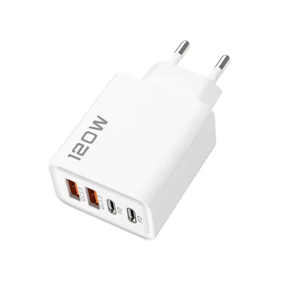 120W Fast Charger USB Type C Cable Fast Charging Phone Power Adapter For iPhone Xiaomi Samsung Quick Charge Wall Charger