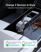 Anker USB-C Car Charger with Built-in Retractable USB-C Cable 75W Max Ultra-Compact Type-C Fast Car Charger for iPhone Series Car Mobile World