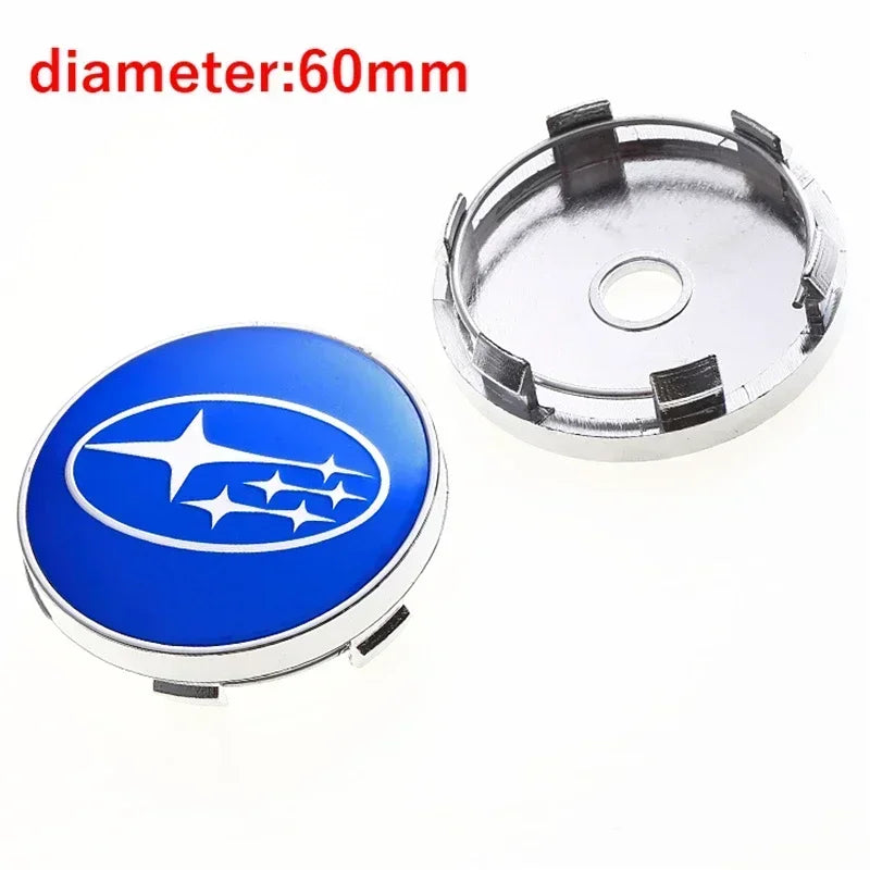 4pcs 60mm Car Wheel Center Caps for Subaru WRX BRZ DRL XV STI Outback Forester Impreza Tribeca Auto Wheel Hub Cover Decoration CM World
