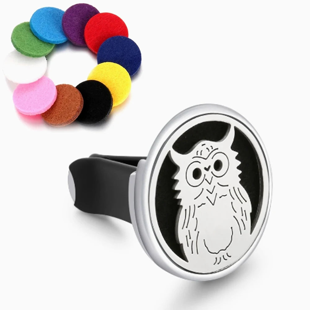 Tree Car Aromatherapy Diffuser Essential Oil Car Vent Clip Air Freshener Purifier with Pads - Car Clip Perfume Locket