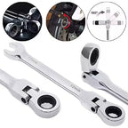 6Pcs/set Flexible Ratchet Combination Wrench Kit Metric Flex Head Gear Ring Spanner Car Repair Tools