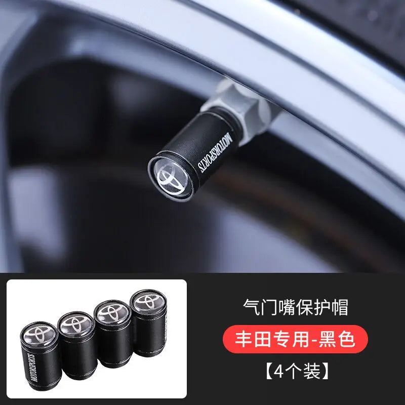 4Pcs Matt Car Wheel Tire Valve Caps for Toyota RAV4 Corolla Camry Frontier Supra C-HR Hilux Tacoma PradoCorolla CHR Accessories CM World