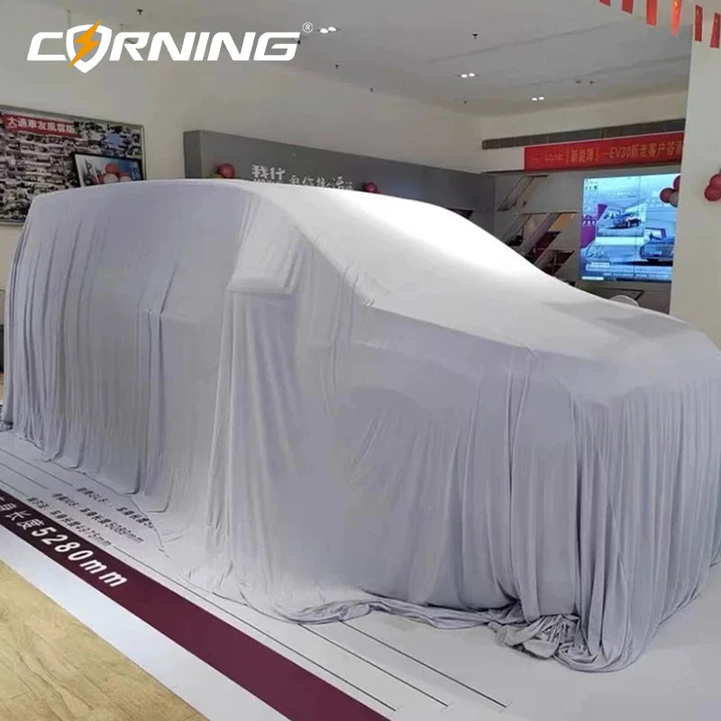 Customized Logo Unveiling Car Cover Car Auto Show Delivery Launch Special Unveiling Cloth 4S Show New Dustproof Car Reveal Cover Car Mobile World