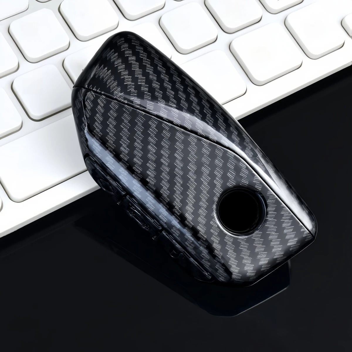 Car Key Protective Case Suitable for the New Bmw X1 X3 Carbon Fiber Pattern Key Cover 1 Series 3 Series 5 Series 8 Series 320Li Protective Case X5X6 Universal Cover CM World