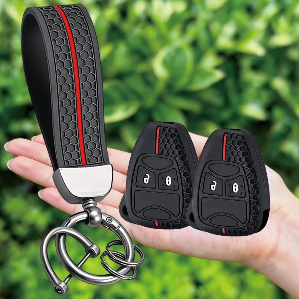 Keychain for Chrysler Pacifica Aspen 300c Dodge Caravan Key Cover For Jeep Wrangler Jk Commander Grand Cherokee Car Key Case