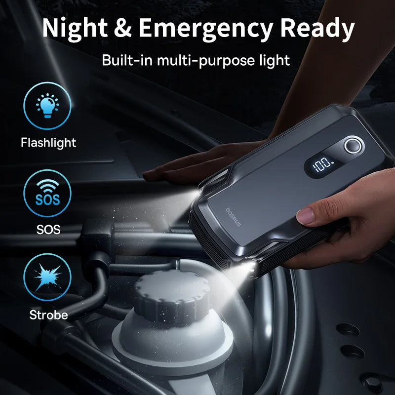 Baseus 20000mAh Car Jump Starter Power Bank 8000A 12V Portable Car Battery Starter Car Battery Emergency Booster Starting Device