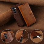 Phone Leather Case For Samsung Galaxy S26 Plus S25 S24 FE S23 S22 S21 Ultra A55 A26 A36 A16 M36 A27 A37 A57 A17 Flip Case Cover