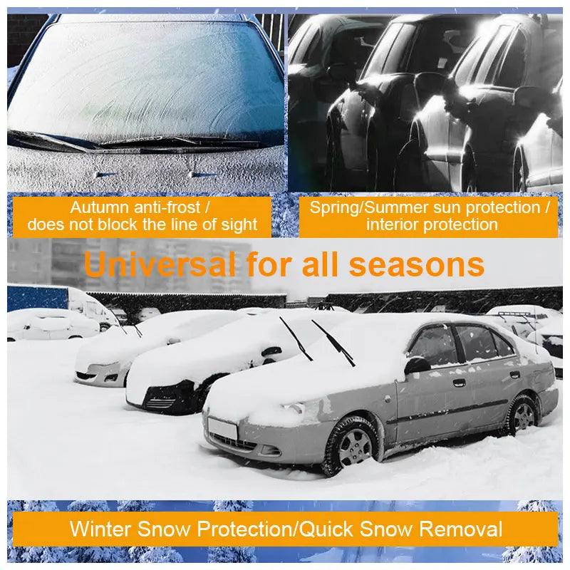 Waterproof Cover Exterior Car Covers Outdoor Half Awning Anti-Snow Windshield Proof Protective Cotton Sunshade Anti Ice Frost Car Mobile World