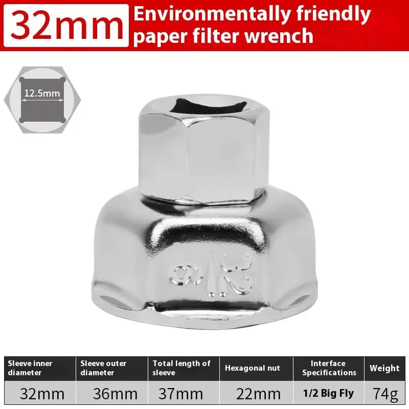 NEW 27/32/36MM Socket Wrench Auto Car Oil Filter Wrench Socket Remover Tool Suitable For Most Car Models Oil Filter Caps Car Mobile World
