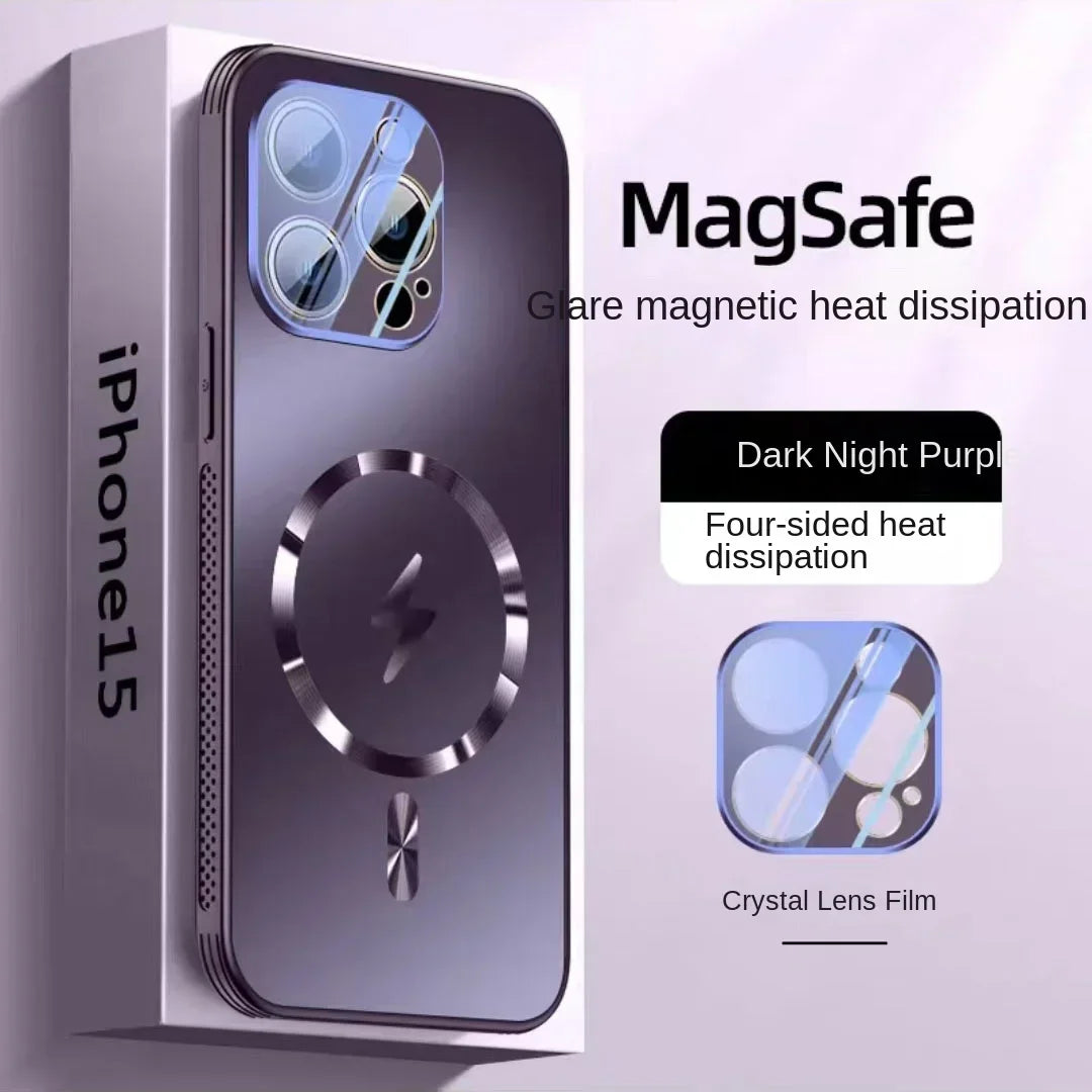 Magnetic iPhone Case with Heat Dissipation, Full Protection, Anti-drop for Apple 16, 15, 14, 13, Pro Max, New Car Mobile World