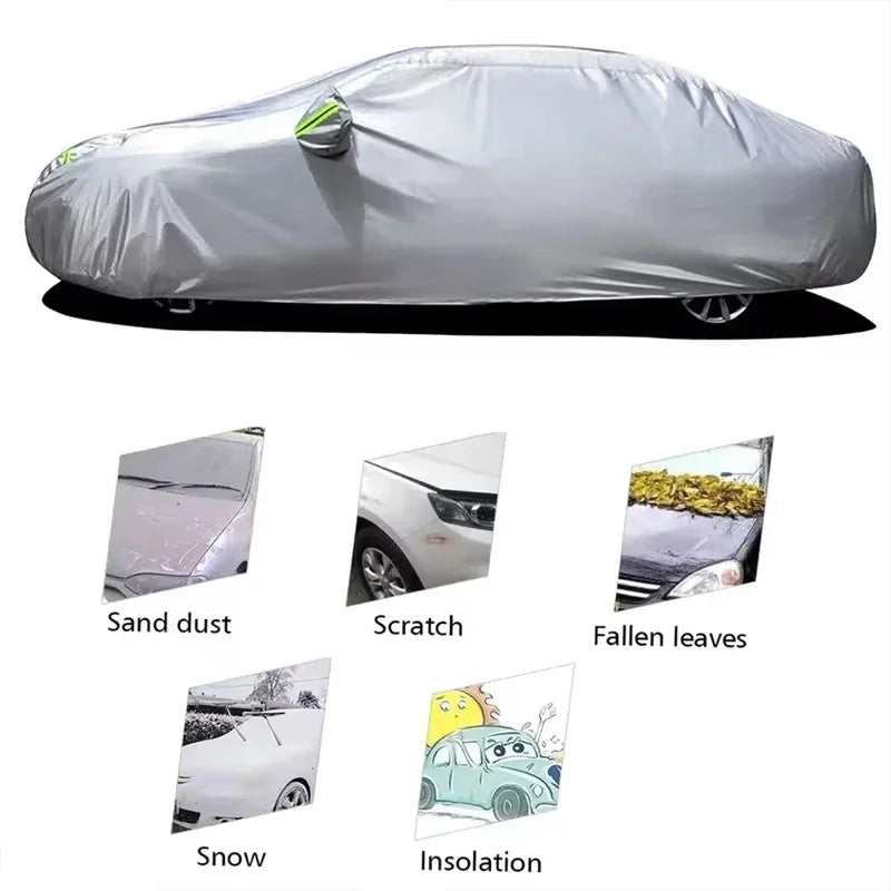 Outdoor Full Car Cover For Mazda 3 Axela Hatchback with Reflective Strips Waterproof Snowproof Dustproof UV Protection Car Mobile World
