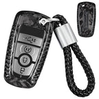 Key Fob Cover for Lincoln Navigator Real Carbon Fiber Key Case Shell for Ford F150 & Raptor Bronco with Keychain 2020-2023 2024 CM World