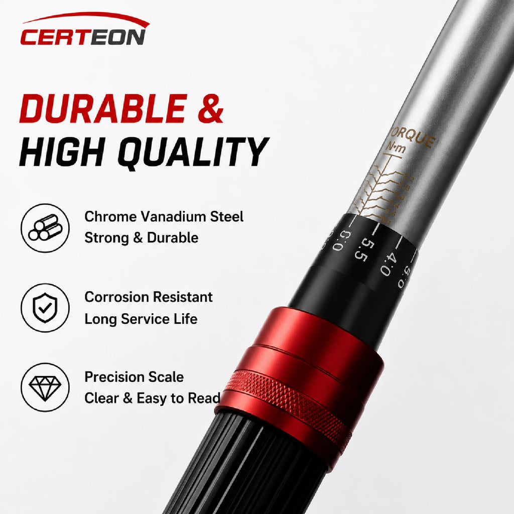 Torque Wrench Adjustable Click Ratchet Preset 1/4 3/8 1/2 Inch for Car Motorcycle Repair Maintenance Tool