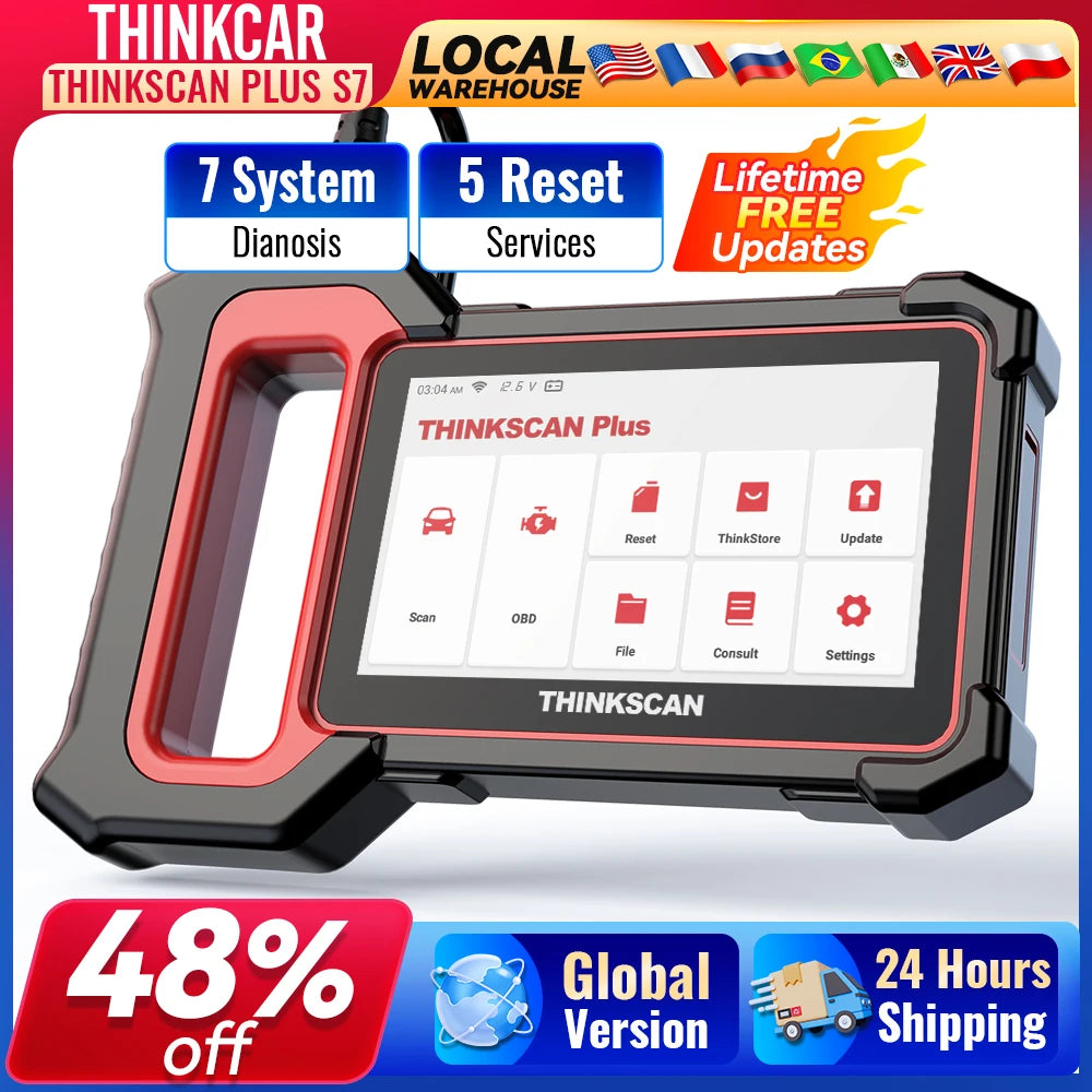 THINKCAR Thinkscan Plus S5 /S4/S6 /S7OBD2 Diagnostic Tool Car System Diagnosis Auto Code Reader Scanner Free Update Car Mobile World