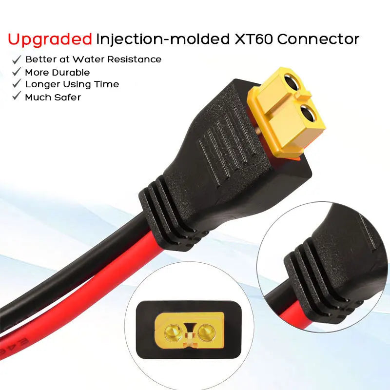 1.5 Meters Car Cigarette Lighter to XT60 Female Adapter Cable Charging for Anker C300 C1000 C100 Gen 2 Portable Power Station.