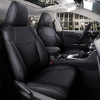 Custom Fit Car Seat Covers Accessories 5 Seat Full Set Middle Perforated Genuine Leather for Toyota RAV4 Corolla CHR Prius Camry CM World