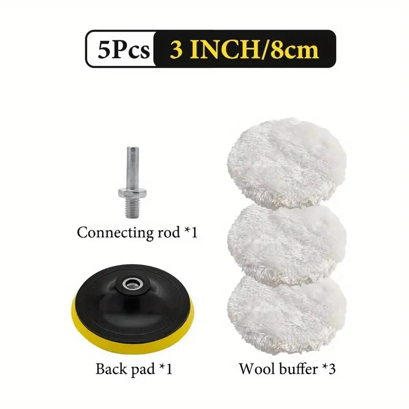 5-piece set of car beauty waxing and polishing disc cleaning brushes CM World