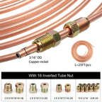 CNSPEED 25Ft 3/16" OD Copper Nickel Alloy Brake Line Pipe Tube With Double Flaring Tool Tubing Cutter 16PCS Tube Nuts Repair Kit CM World