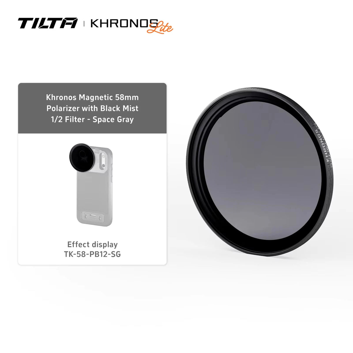 TILTA Khronos Accessorise iPhone 18 Pro/Pro Max Cage Ecosystem Accessorise Baseplate Quick Release Filter Tray 58mm 17mm Thread