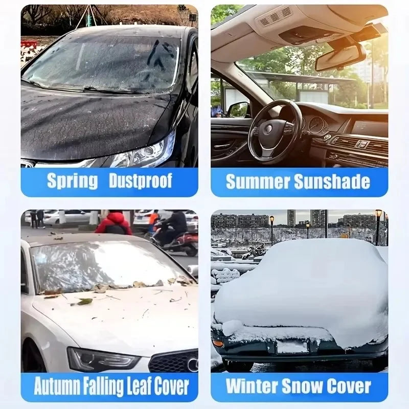 Enlarged Car Snow‑Ice Cover, Winter Windshield Snow Shield Windproof Waterproof Car Window Protector Universal for SUV Sedan