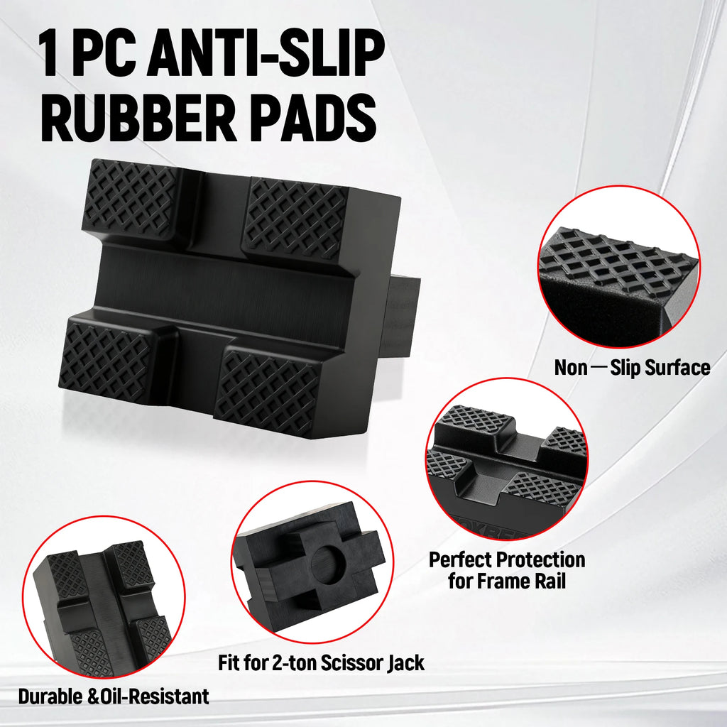 Universal Rubber Pinch Weld Jack Pad Adapter for Scissor Jack Lift Protects Undercarriage Prevents Scratches Car Kit CM World