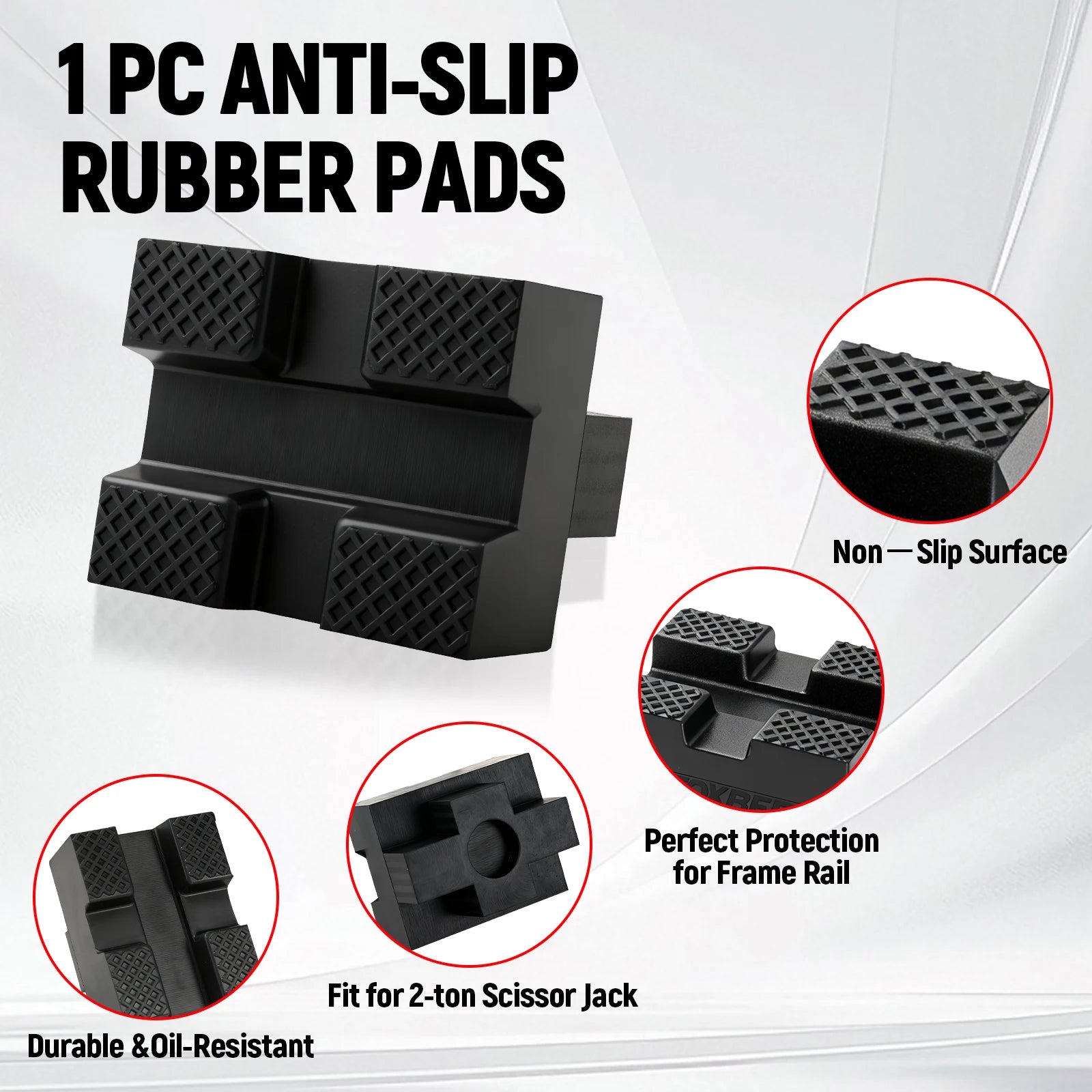 Universal Rubber Pinch Weld Jack Pad Adapter for Scissor Jack Lift Protects Undercarriage Prevents Scratches Car Kit CM World