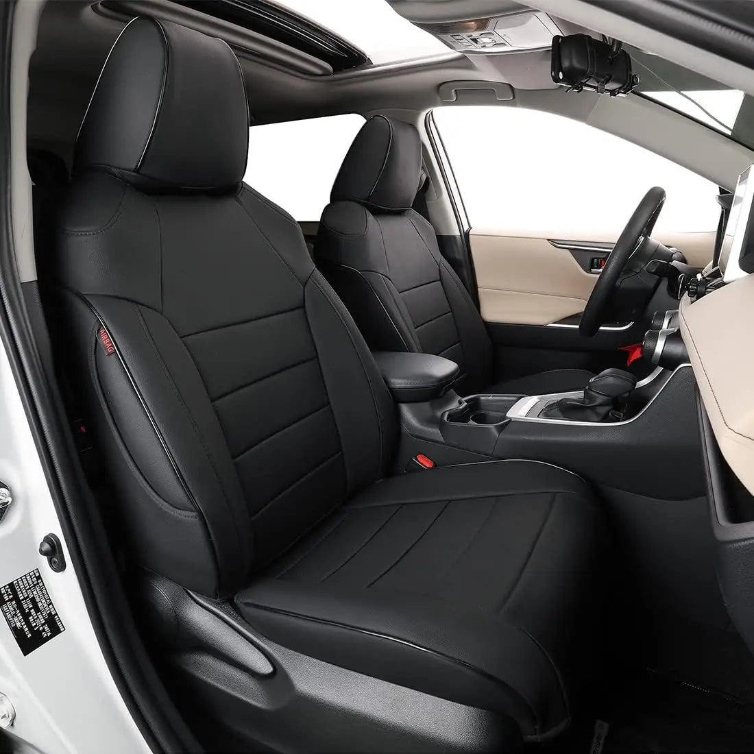 EKR Rav4 Car Seat Covers Custom Fit for Toyota Rav4 2019-2025 LE/XLE Premium/Limited Waterproof Faux Leather Car Seat Cover Protect Full Set for SUV