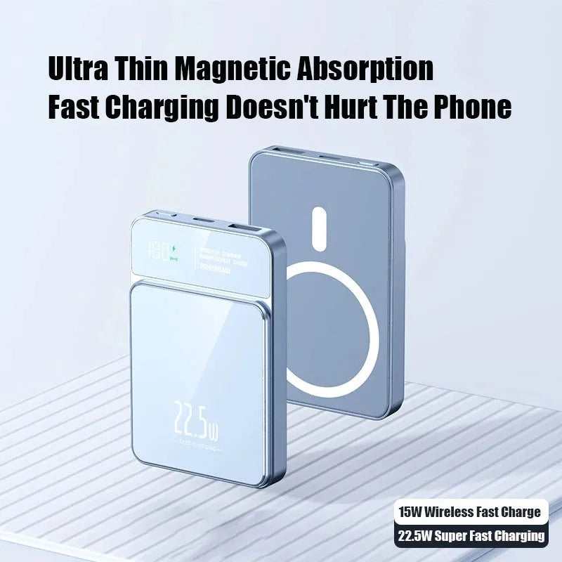 Lenovo 100000mAh Portable Magnetic Wireless Power Bank PD22.5W Super Fast Charging External Battery For Magsafe IPhone Samsung Car Mobile World