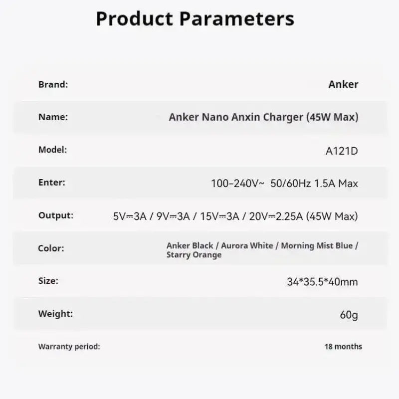 Anker Charging Head Smart Display 45W Fast Three Section Folding Pin GaN Protective Chip for iPhone 17 Pro Max Series Tablet Car Mobile World