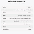 Anker Charging Head Smart Display 45W Fast Three Section Folding Pin GaN Protective Chip for iPhone 17 Pro Max Series Tablet Car Mobile World