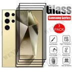 3 Pcs Tempered Glass For Samsung Galaxy S26 S25 S24 S23 S22 Ultra Plus FE A57 A56 A36 A17 Screen Protector Full Protective Glass Car Mobile World