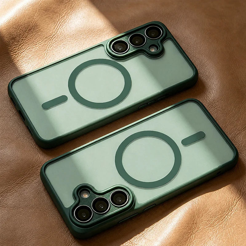 Luxurious Magsafe magnetic phone case, For Samsung A57 A37 A56 A36 A16 A17 A26 S26 Ultra S25FE S24 , lens protection cover Car Mobile World