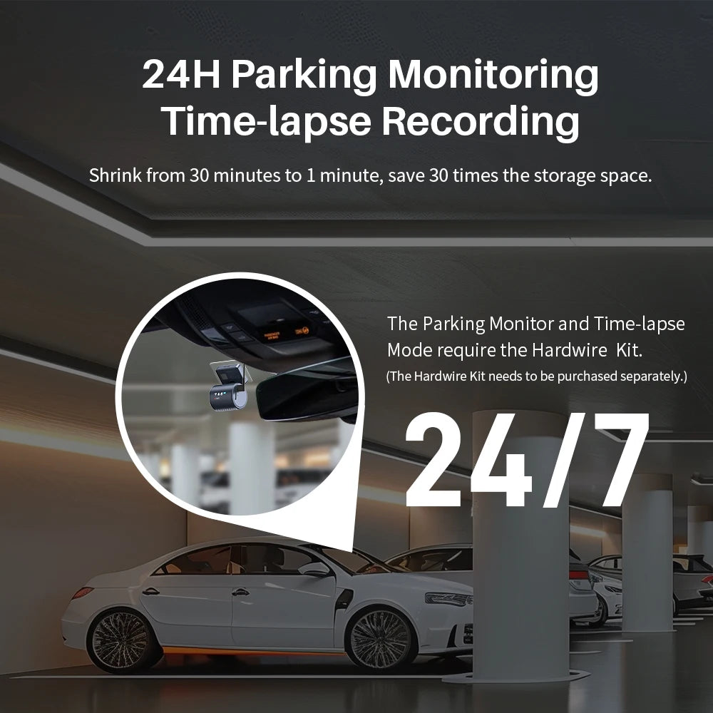 2K KAWA MINI 3 Pro Cameras for Car DVR Tiny Dash Cam 24 Parking Auto Video Recorder WiFi APP Voice Control Car dashcam Car Mobile World