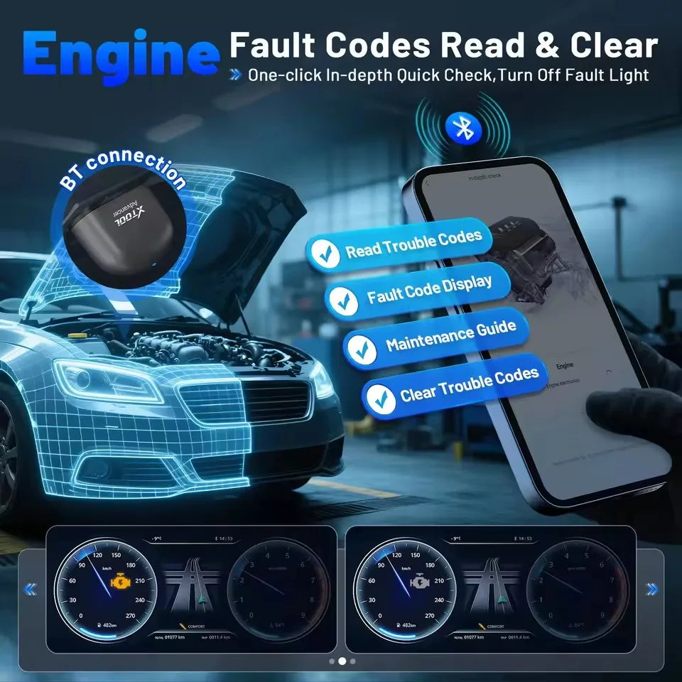 XTOOL Advancer AD20Pro All System Diagnostic Tool OBD2 Bluetooth Scanner Oil Reset Battery Test Driving Record Free Update CM World