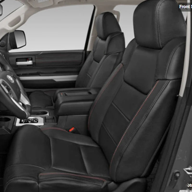 For 2007-2025 Toyota Tundra Crew Max Double Cab Hybrid Custom Fit Car Accessories Seat Covers 5 Seats Top Quality Leather CM World