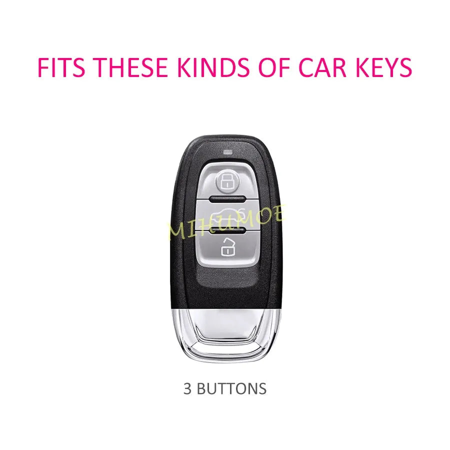 Silicone Key Case Cover Shell For Audi S4 S5 S6 S7 S8 A4 A5 A6 A7 A8 Q5 SQ5 Accessories Remote Keychain Holder 3 Buttons CM World